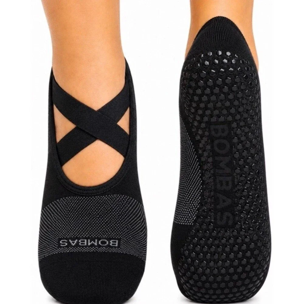 New Bombas No Show Socks Studio Gripper Ballets Size Small Black